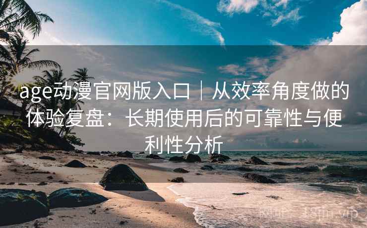 age动漫官网版入口｜从效率角度做的体验复盘：长期使用后的可靠性与便利性分析