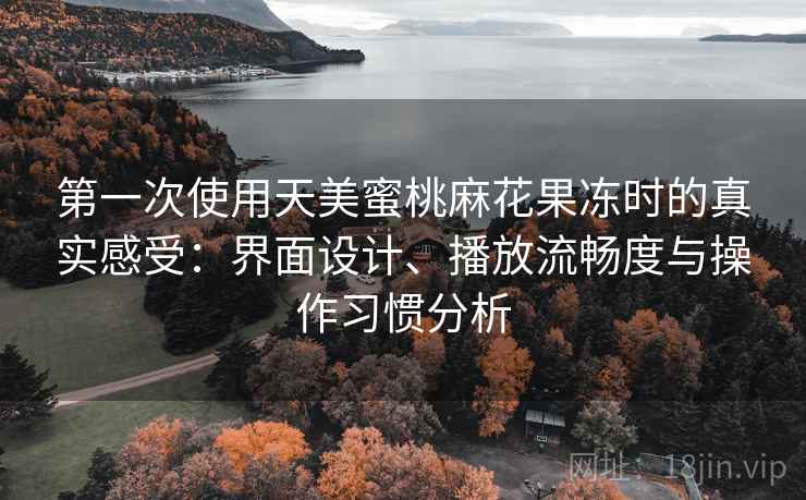 第一次使用天美蜜桃麻花果冻时的真实感受：界面设计、播放流畅度与操作习惯分析