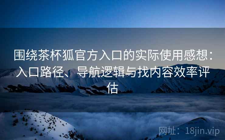 围绕茶杯狐官方入口的实际使用感想：入口路径、导航逻辑与找内容效率评估